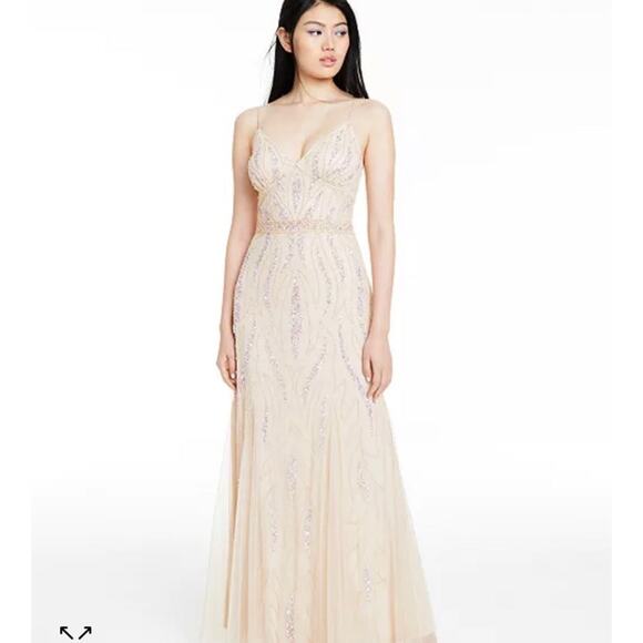 NWT Jump Women's Beaded Mesh Gown size 9 - 10 - Picture 2 of 12